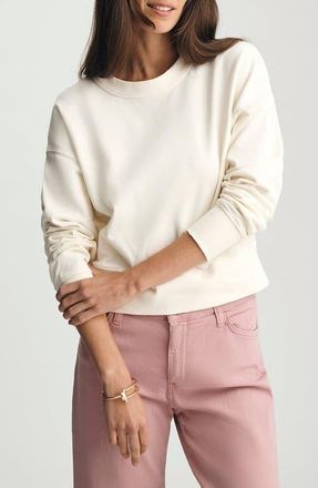 Mavi V-Stitch Drop Shoulder Cotton Sweatshirt in Whisper White at Nordstrom, Size X-Small