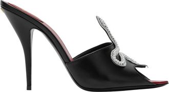 Valentino Garavani Coeur Vip&egrave;re Slide T.105 - Dames - Muiltjes - Zwart - 37 EU - Leer - Schoenen