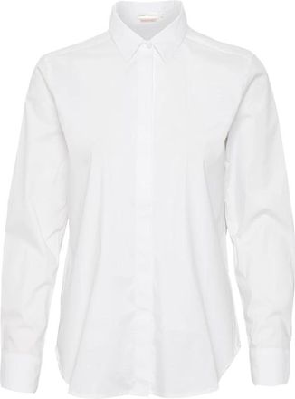 Inwear Klassiek wit katoenen overhemd - Dames - Overhemden - Wit - 2XL - Katoen - Overhemden