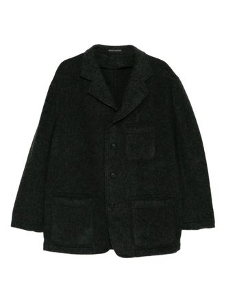 Yohji Yamamoto x MASSES herringbone wool jacket - men - Wool/Nylon - 3 - Black