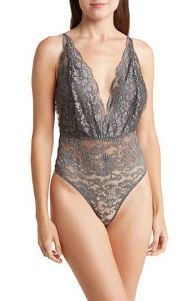 Wishlist Lace Bodysuit in Charcoal at Nordstrom Rack, Size Medium