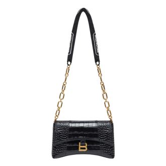 Balenciaga (WMNS) Balenciaga Downtown Xs Shoulder Bag Crocodile Embossed Black 6891212106F1090