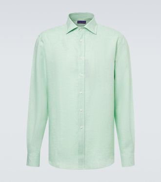 Ralph Lauren Purple Label Camisa de lino a cuadros
