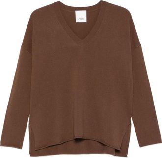 Allude Maglione in cashmere con scollo a V - Marrone