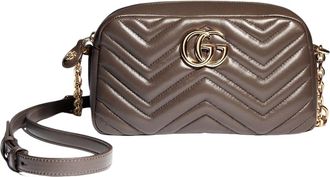 Gucci (WMNS) Gucci GG Marmont Small Camera Bag Dark Taupe 855273-AAGVX-2818