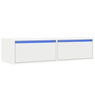 Berkfield Home TV Cabinet with LED Lights White 100X35.5x25 cm