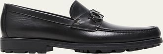Ferragamo Mens David Leather Lug-Sole Loafers