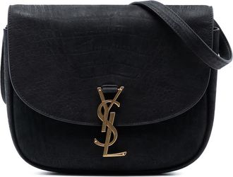 Saint Laurent Pre-owned Saint Laurent Medium Croc Embossed Nubuck Monogram Kaia Crossbody Ladies GLT634818 0720