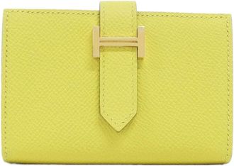Herm&egrave;s Lime Epsom Leather Wallet (Bi-Fold) (Pre-Owned)