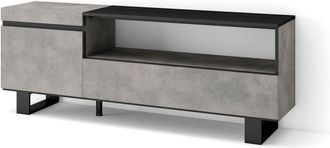 Skraut Home Skraut Home - Mueble TV, Televisión, Muebles de salón, almacenaje, 150x57x35cm, Para TV hasta 65, Diseño industrial, Estilo Moderno, Gris Cemento