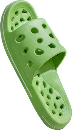 Generic Bathing Slippers Womens Swimming Pool with Holes Quick-Drying Flip Flops Non-Slip Cloud Shoes Women Men Bath Mules Soft Beach Shoes Ergonomic, Green, 