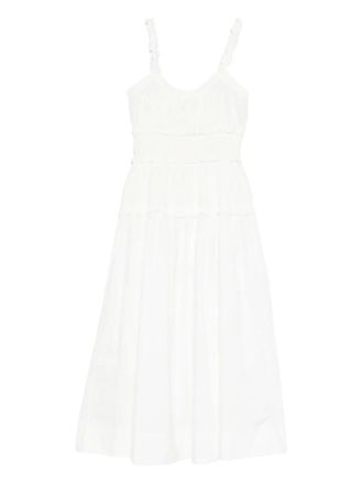 D&ocirc;en scoop neck Marianne midi dress - White