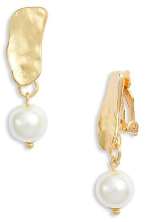 Karine Sultan Organic Frame Clip Drop Earrings in Gold at Nordstrom