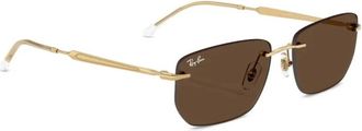 Ray-Ban Rechthoekige Zonnebril - unisex - Zonnebrillen - Geel - 56 MM - Accessoires