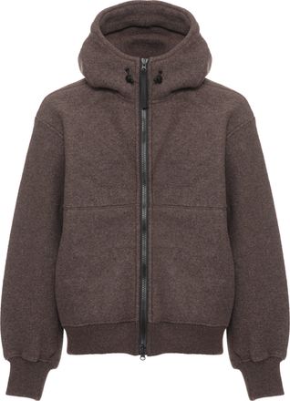 Canada Goose High-Neck Brown Jacket With Adjustable Hood And Textured Finish