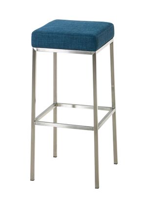 Clp Clp - Taburete De Bar Funda De Tela Montreal Azul Acero Inoxidable