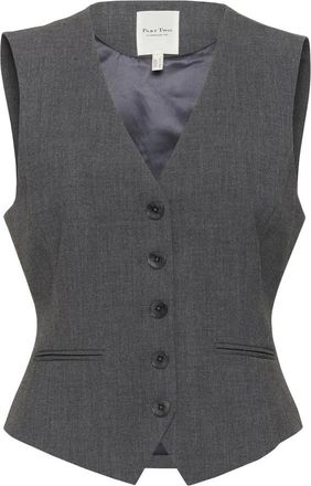 Part Two Jassen, Dames, Grijs, XS, Polyester, Grijze Flanel Melange Klassieke Vest