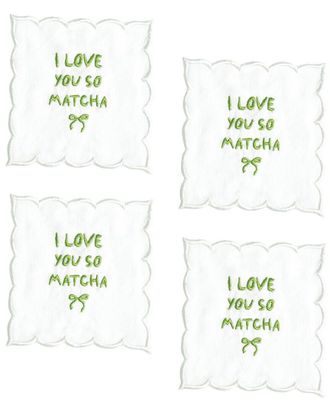 Tiramisu Set Of 4 I Love You So Matcha Cocktail Napkins
