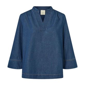 Julie Fagerholt - Heartmade Matea Shirt - Dames - Blouses & Shirts - Blauw - Maat: S Denim