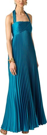 Aidan Mattox Stretch Charmeuse Pleated Gown