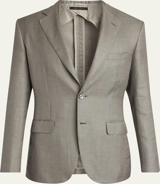Brioni Mens Silk Twill Single-Breasted Sport Coat