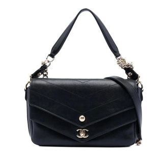 Chanel Pre-owned Satchel - Dames - Pre-owned - Zwart - Maat: ONE Size Zijde