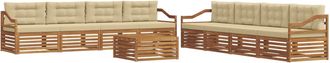 vidaXL Conjunto De Sof&aacute;s De Exterior 9 Uds. Natural Y Beige Vidaxl
