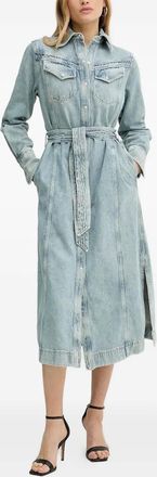 BOSS Chemisier midi con cintura - Blu