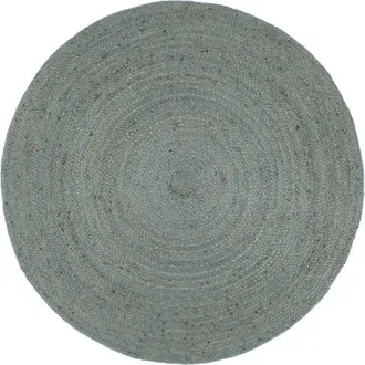 vidaXL vidaXL Tappeto Lavorato a Mano in Juta Rotondo 240 cm Verde Oliva