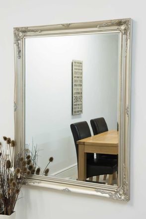 MirrorOutlet Buxton Silver Large Leaner Mirror 140 x 109 CM | Size: 1 Pack