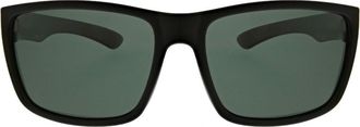 Hurley 52mm Beveled Polarized Rectangular Wrap Sunglasses in Black at Nordstrom Rack