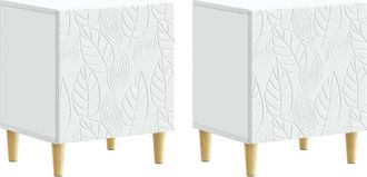 vidaXL Mesita De Noche 2 Uds. Blanco 43 X 34,5 X 50 Cm Vidaxl