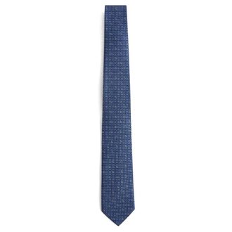 Ferragamo Ties, male, Blue, Size: ONE SIZE Blue Net Pattern Gancini Silk Tie