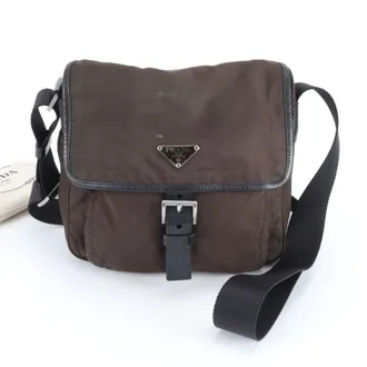 Prada Brown Nylon Tessuto Shoulder Bag (Pre-Owned)