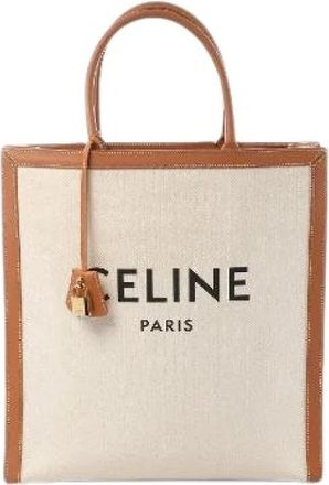 Celine Pre-owned Tote Bags, female, Beige, Size: ONE SIZE Pre-owned Vertical Cabas Large
