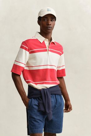 GANT Men Striped Rugger (XXXL) ROSE RED