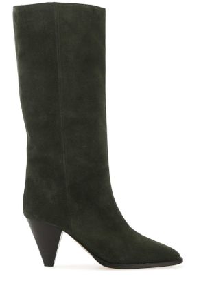Isabel Marant Isabel Marant Dark Green Suede Lispa Boots