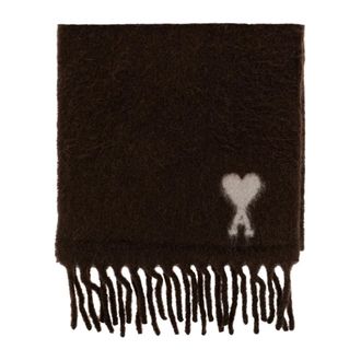 Ami Bufanda de Lana con Logo - Accessories - unisex - Marr&oacute;n - ONE SIZE