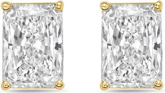 Diana M. Jewels 14Kt Yellow Gold 4.00 cts Lab Grown Radiant Cut Diamond Studs