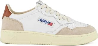 Autry Vintage Witte Leren Sneakers - Heren - Sneakers - Wit - 42 EU - Katoen - Schoenen