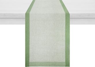 KASANOVA Runner 40x120 cm Chambray verde bordato