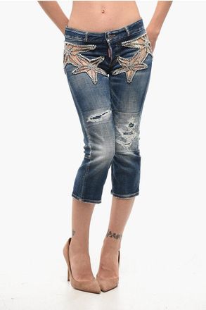 Dsquared2 Jeans Skinny Distressed con Dettaglio Stelle taglia 38