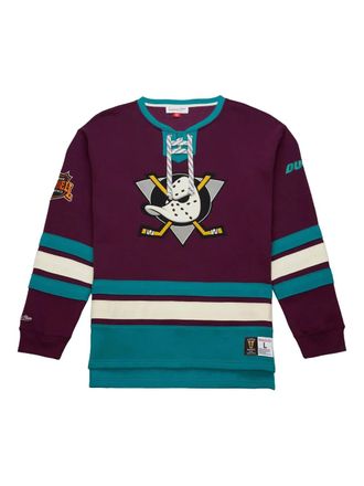 Mitchell & Ness Anaheim Ducks Heritage Vintage Logo lace-up pullover - Purple