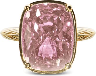 Sterling Forever Sterling Silver Elongated Cushion Pink Sapphire CZ Cocktail Ring