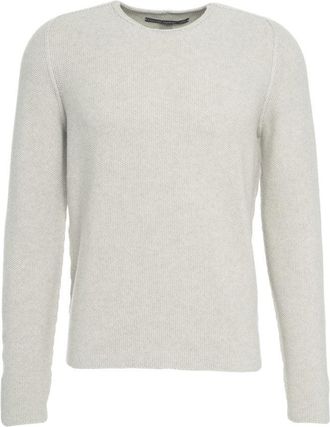 Hannes Roether Ribbed Wool Sweater With Classic Neckline