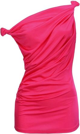 Pinko Glanzende Jersey Tanktop - Dames - Tops zonder mouwen - Roze - XS - Tops
