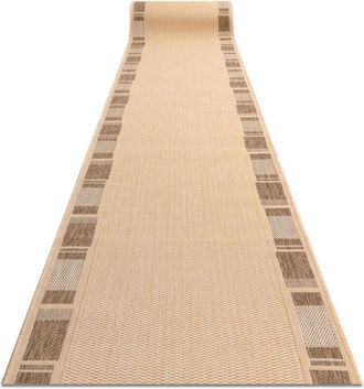 RugsX Rugsx - Alfombra De Pasillo Sizal Floorlux Modelo 20195 Color Ma&iacute;z/color Caf&eacute; 100 Cm Beige 100x300 Cm