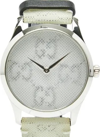 Gucci Pre-owned Watches, male, Gray, Size: ONE SIZE Pre-owned G-Timeless Stainless Steel Watch