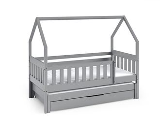 AKL FURNITURE Cama infantil pino gris 80x160