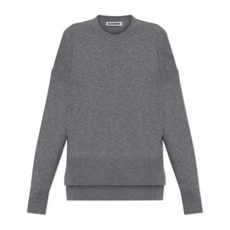 Jil Sander Cashmere Knitwear, female, Gray, Size: M Loose-fit Cashmere Sweater